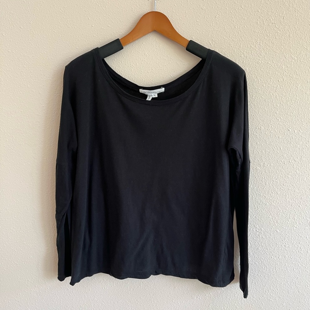 BCBGeneration Slouchy Long Sleeve Black Shirt